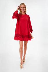 Engine Red Rose Embroidered Ella Dress